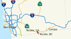 Karte der California State Route 188
