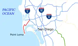 Karte der California State Route 209