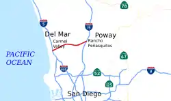 Karte der California State Route 56