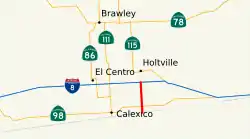 Karte der California State Route 7