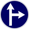 Vorgeschriebene Fahrtrichtung – geradeaus oder nach rechts