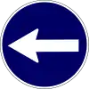 vorgeschriebene Fahrtrichtung – links