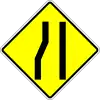 Einseitig (rechts) verengte Fahrbahn