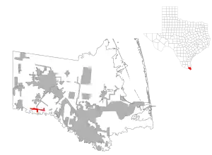 Lage von Los Indios im Cameron County (links) und in Texas (rechts)