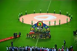 Kamerun feiert den Gewinn des Afrika-Cup 2017