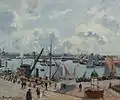 Camille Pissarro:Die Anse des Pilotes in Le Havre am Morgen bei Sonnenschein und steigender Flut