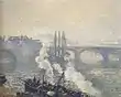 Pont Corneille à Rouen, brume du matin