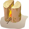Spaltblockfeuer Blockfackla