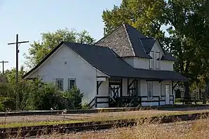Die historische Bahnstation in Edam an einer Nebenstrecke der Canadian Northern Railway, die zur Canadian National Railway gehörte.