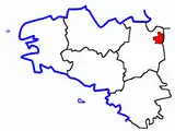 Lage des Kantons Fougères-Nord innerhalb der Bretagne