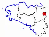 Lage des Kantons Vitré-Est innerhalb der Bretagne
