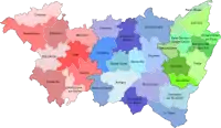 Lage des Kantons Fraize innerhalb des Départements Vosges