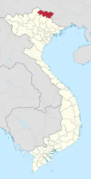 Karte von Vietnam mit der Provinz Tỉnh Cao Bằng hervorgehoben