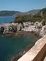 Cap Ferrat, Badende in kleiner Bucht, Blickrichtung Villefranche