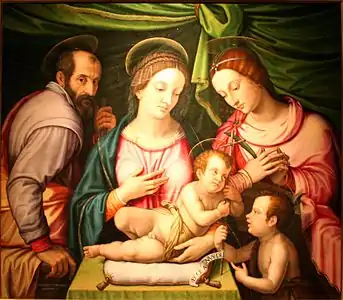 Giovanni CapassiniHeilige Familie mit dem Johannesknaben und der heiligen Katharina.
