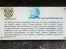 Carl Spitteler in Waldenburg