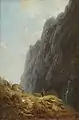 Carl Spitzweg: Gebirgslandschaft mit Sennerin im Wendelsteingebiet