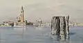 Ansicht von San Giorgio Maggiore und Santa Maria della Salute in Venedig (1854)