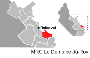 Lage von Chambord in Le Domaine-du-RoyMRC (frz. municipalité régionale du comté): regionale Grafschaftsgemeinde