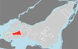Lage von Kirkland in der Agglomeration Montreal