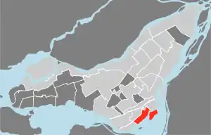Lage von Verdun in Montreal
