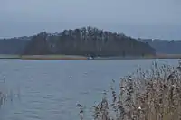 Blick auf den östlichen Teil des Carwitzer Sees mit der Insel Elswerder