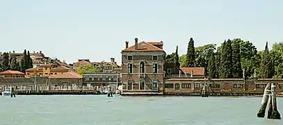 Das Casino degli Spiriti  und die Gärten des Palazzo Contarini dal Zaffo.