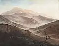 Caspar David Friedrich – Riesengebirgslandschaft mit aufsteigendem Nebel 1819–1820, 54,9 × 70,4 cm, Neue Pinakothek München