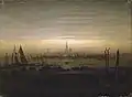 Caspar David Friedrich: Greifswald im Mondschein, 1817