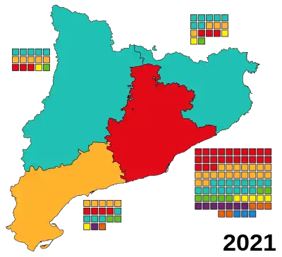 Sitzverteilung in den vier Provinzen