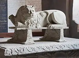 Detailansicht des Sarkophags von Otto Wilhelm von Fersen