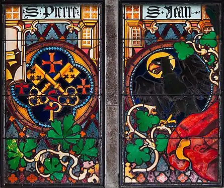 Petrusschlüssel u. Adler des Evangelisten Johannes