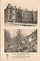 Schloss Caulaincourt vor 1914 und nach der Zerstörung durch deutsche Truppen 1917.