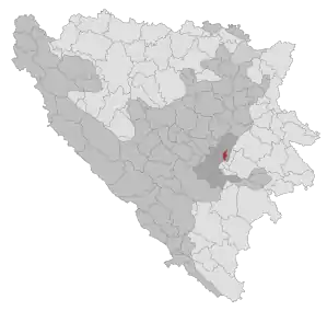 Lage der Gemeinde Sarajevo-Centar in Bosnien und Herzegowina (anklickbare Karte)