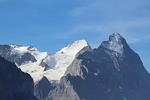 Challifirn von der Grossen Scheidegg aus gesehen mit Trugberg, Mönch und Eiger.