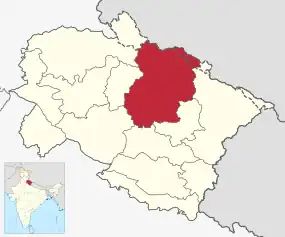 Positionskarte des Distrikts Chamoli