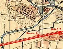 Lage der ersten Schleuse Plötzensee