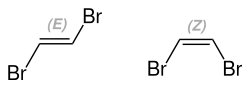 Strukturformeln von (E)- und (Z)-1,2-Dibromethen