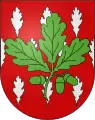 Wappen von Chêne-Bourg GE (Schweiz) mit Zweig, Eicheln und angedeuteten Blättern