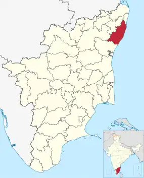 Positionskarte des Distrikts Chengalpattu