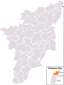 Lage des Wahlkreises in Tamil Nadu