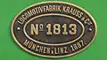 Fabrikschild der Nr. 1813
