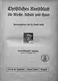 Titelblatt 1912-1914