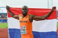Europameister Churandy Martina nach seinem Sieg – 2012 hatte er den 200 Meter-Titel errungen