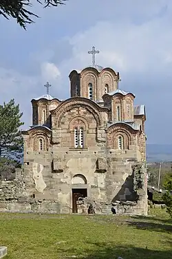 Georgskirche in Staro Nagoričane, Westseite