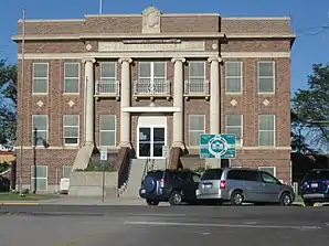 Das Cimarron County Courthouse in Boise City, seit 1984 im NRHP gelistet