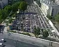 Der Cimetière de Vaugirard von der Rue Lecourbe aus gesehen