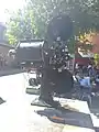 Filmprojektor auf der Piazzetta Pier Paolo Pasolini während des Filmfestivals "Il Cinema Ritrovato 2019"