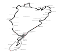 Die Position der Südschleife im Vergleich zur heutigen GP-Strecke