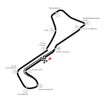 Streckenführung 1973–1974.